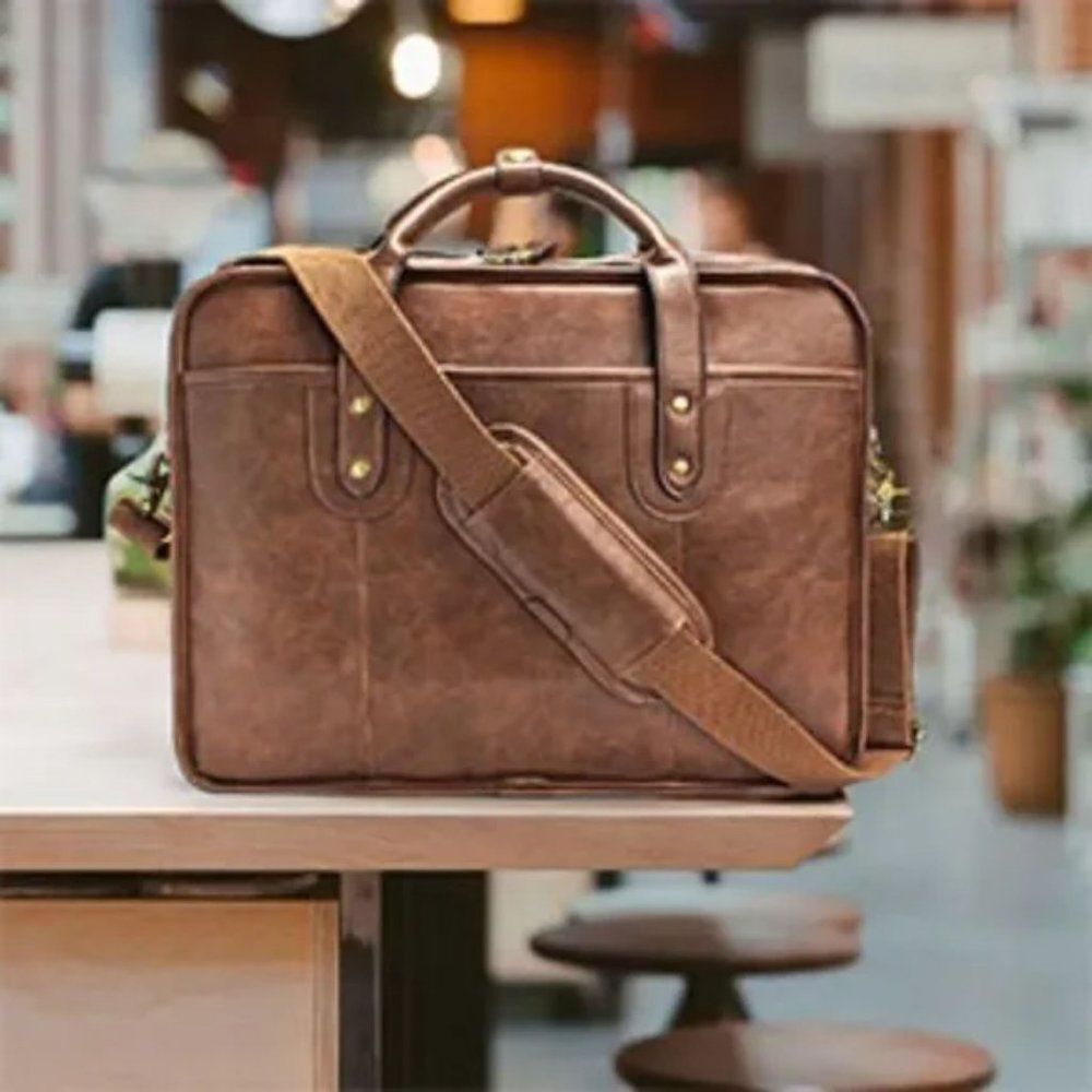 NEW Bosi Leather Briefcases 15.6 Inch